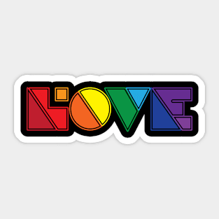 LOVE - Geometric Rainbow Sticker